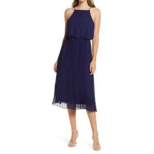 Sam Edelman Pleated Midi Dress Navy 4